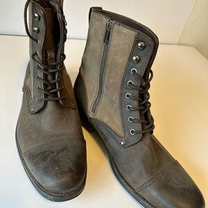Rugged Men's Dark Brown Lace-Up Boots